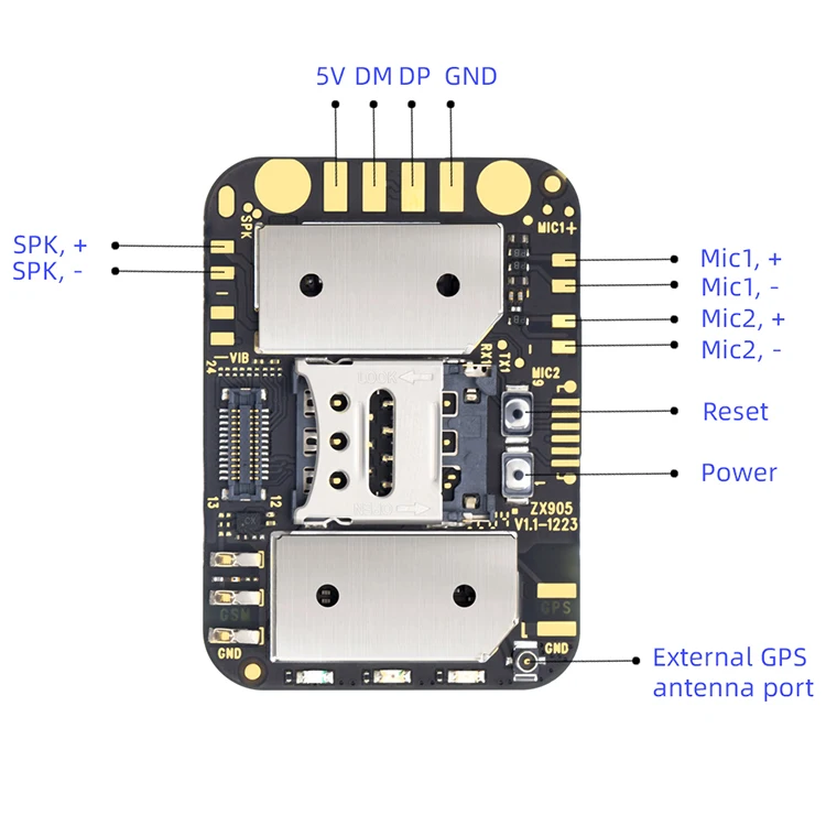 Latest Small Size 2g + 4g Gps Tracker Chip Zx905 4g Cat1 Gps Tracking