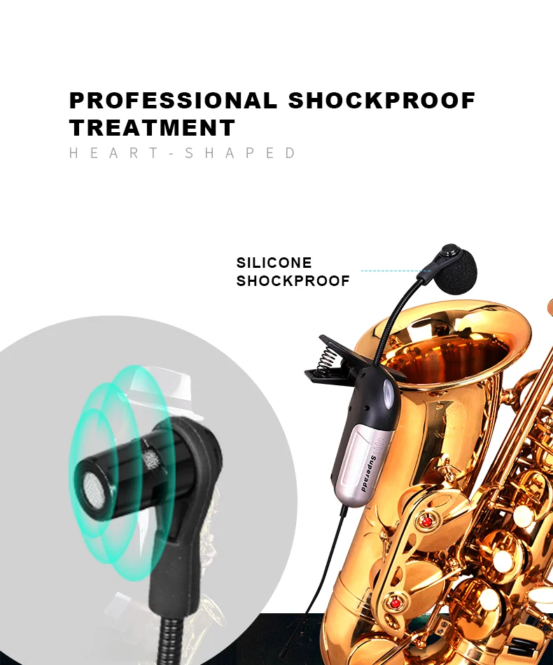 Portable Wireless Saxophone Microphone System Performance Musical