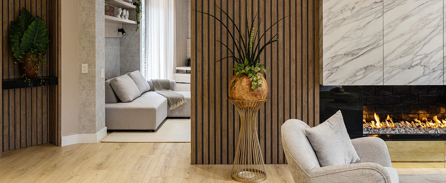 Modern Acoustic Slat Wood Panels and Ceiling Sound Absorbing Panel with Walnut Colour for Living Room details