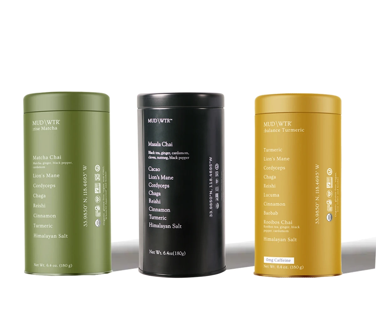 Custom printed turmeric powder capsule packaging canister cylindrical matcha tea tin container coffee packing tin can to pack