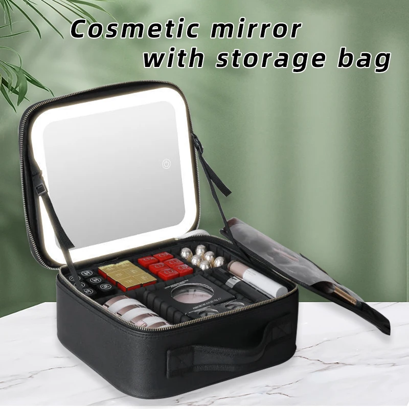 Missmeeca Espejo De Maquillaje Makeup Bag With Led Mirror 3 Color ...