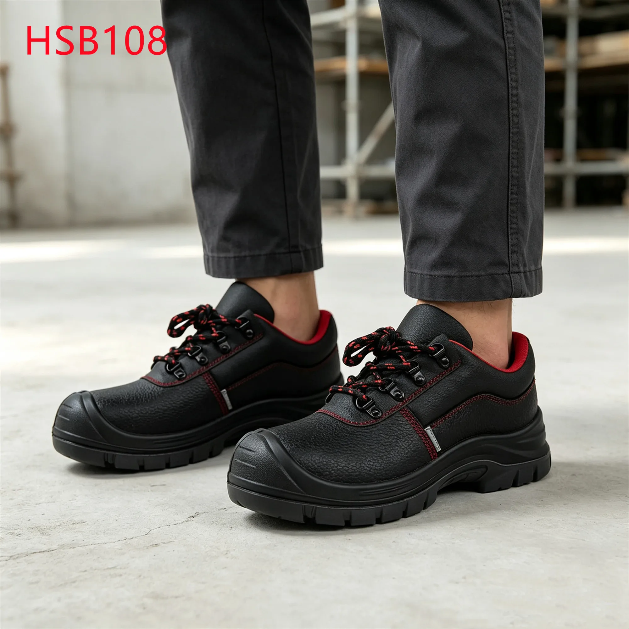 LXG,auto Repair Steel Toe Insert Hua Singh Labor Safety Shoes Red Cotton Fabric Lining Industrial Grade PPE Work Boots HSB108
