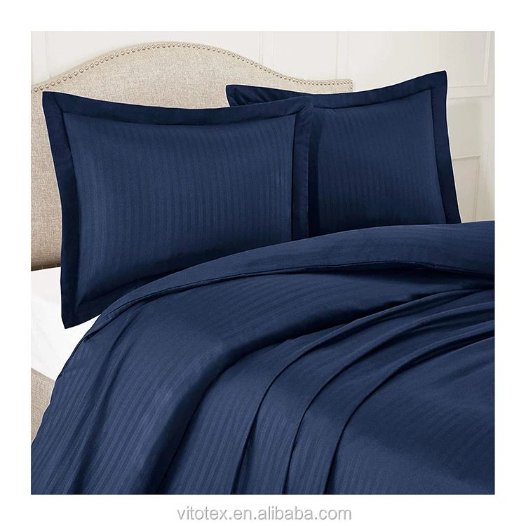 3 piece solid color navy microfiber duvet cover set bag with