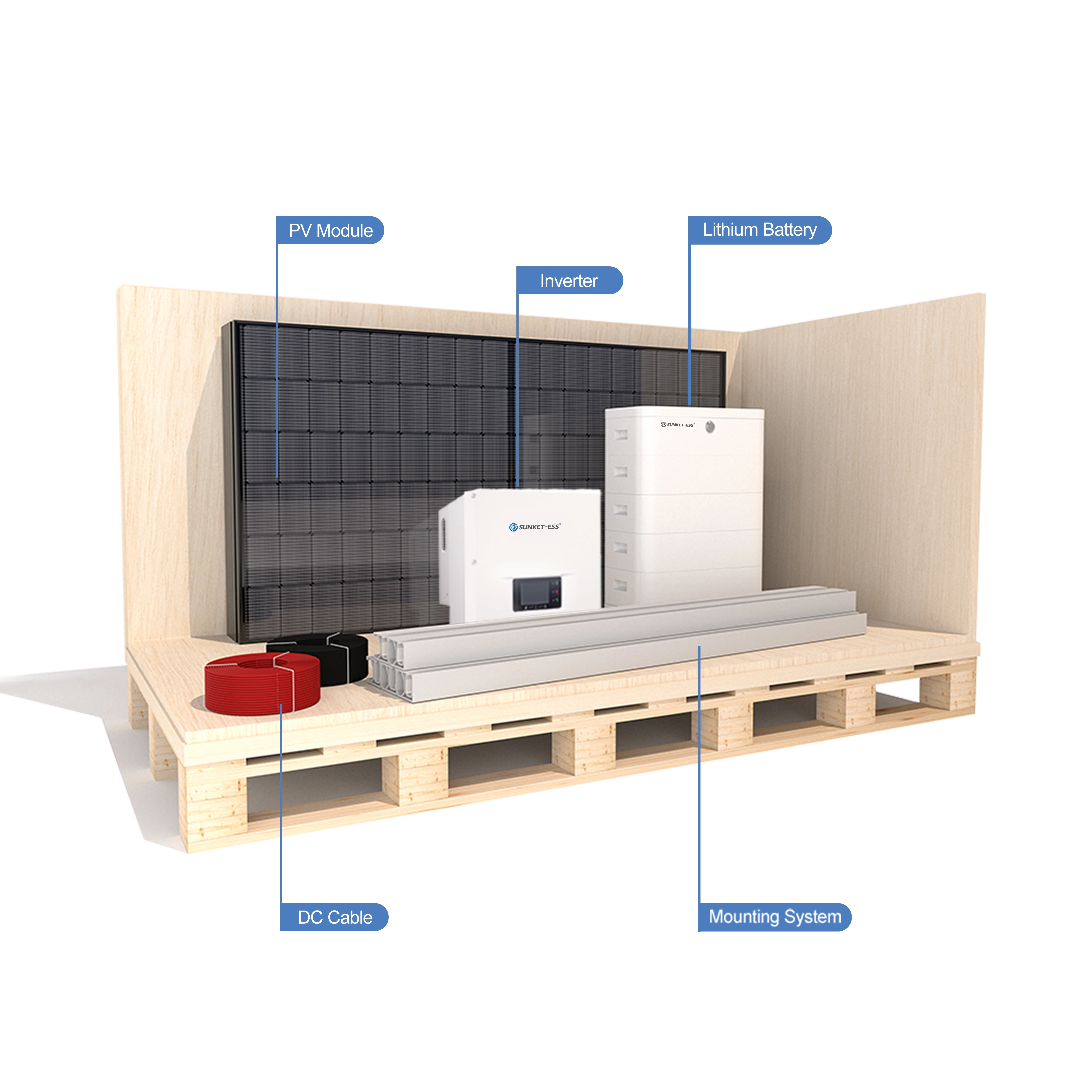 Sunket Solar Power System Home Solar System 10KW 15KW 20KW 25KW 30KW Off Grid Hybrid Solar Energy System