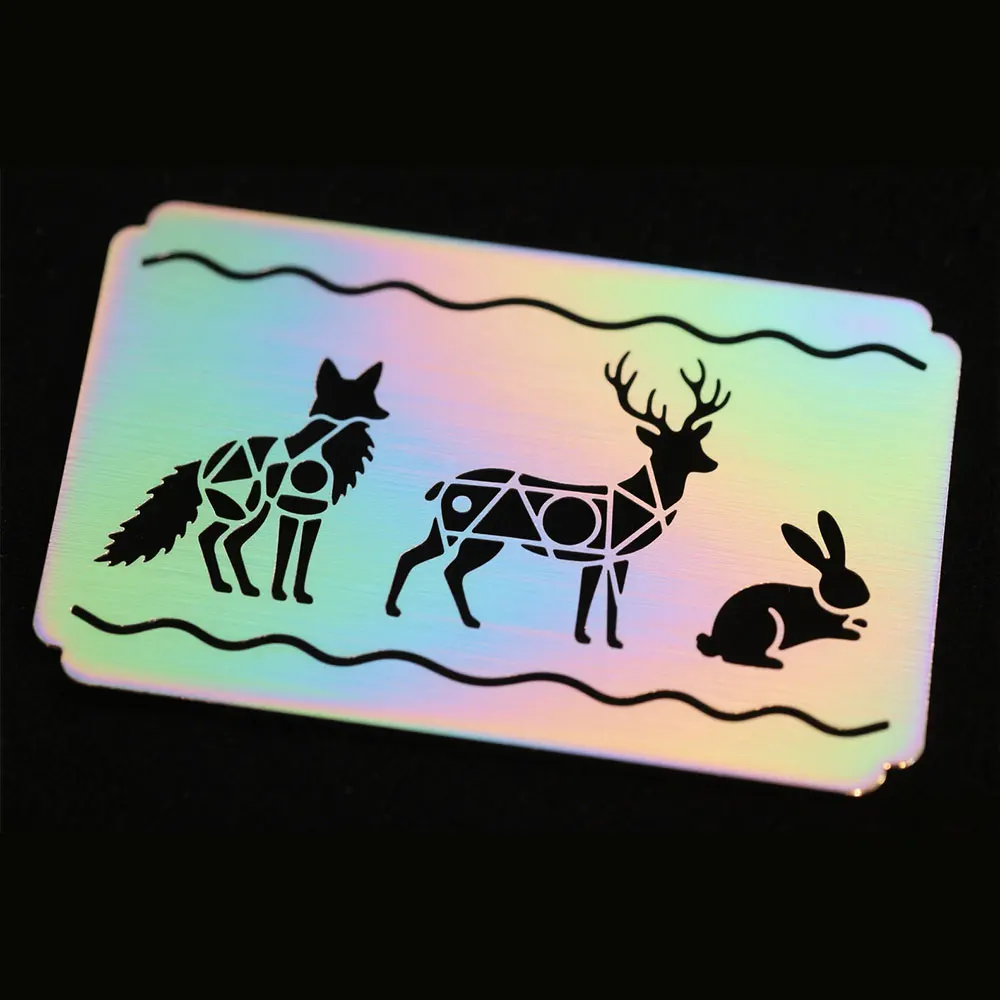 Многоразовые металлические трафареты для росписи ткани: лиса лось кролик – точной химической гравировки
