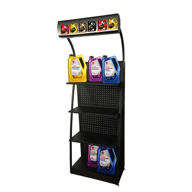Metal Car Engine Motor Oil Display Stand Accessory Shelves Stand Lubricant Oil Display Rack
