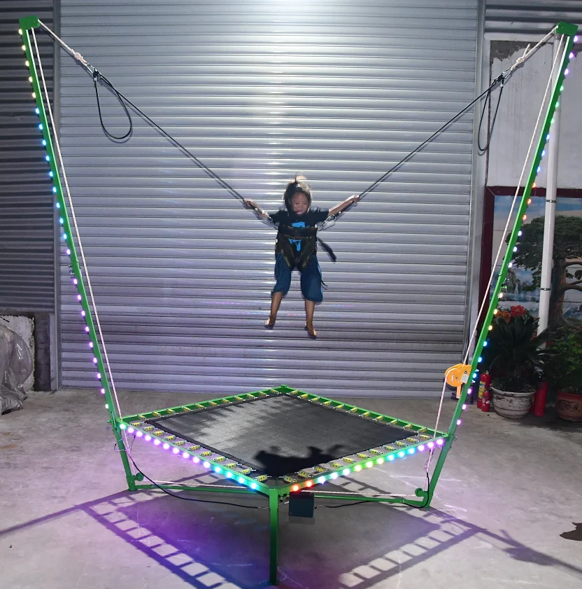 Bungee Jumping With Colored Lights Outdoor Playground Single Bungee