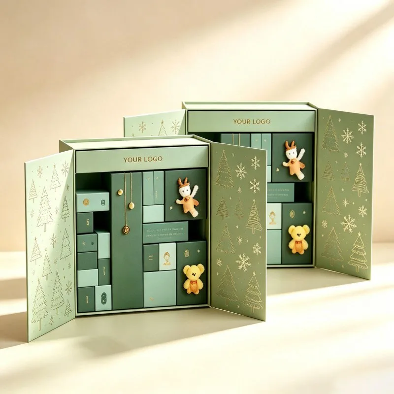 Wholesale Luxury Jewelry Cosmetic Boxes Gate Open Christmas Calendars  Boxes Party Gifts Customized Boxes