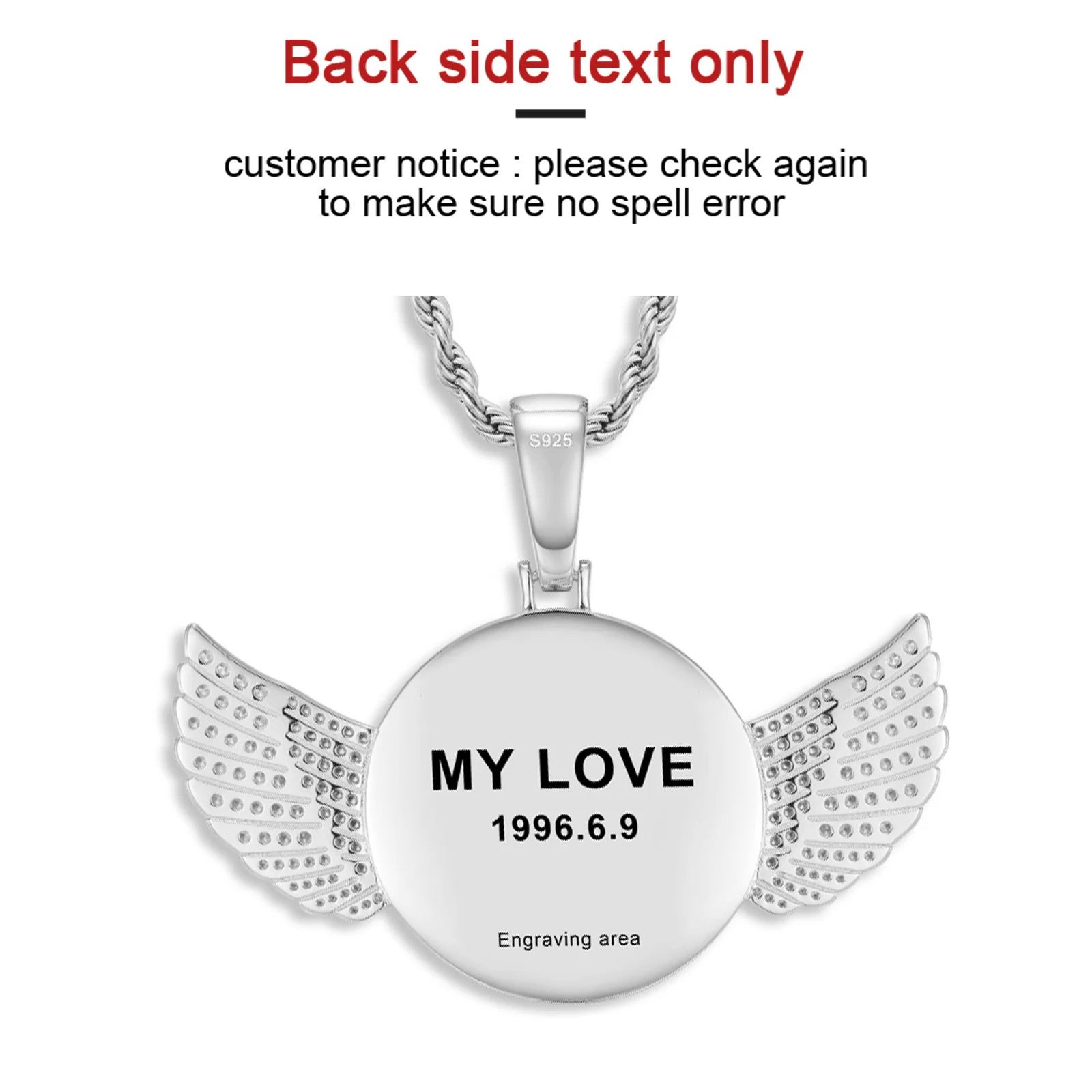 Custom Photo Pendant  Drop-shaped Medal Pendant Necklace  Hip Hop Jewelry