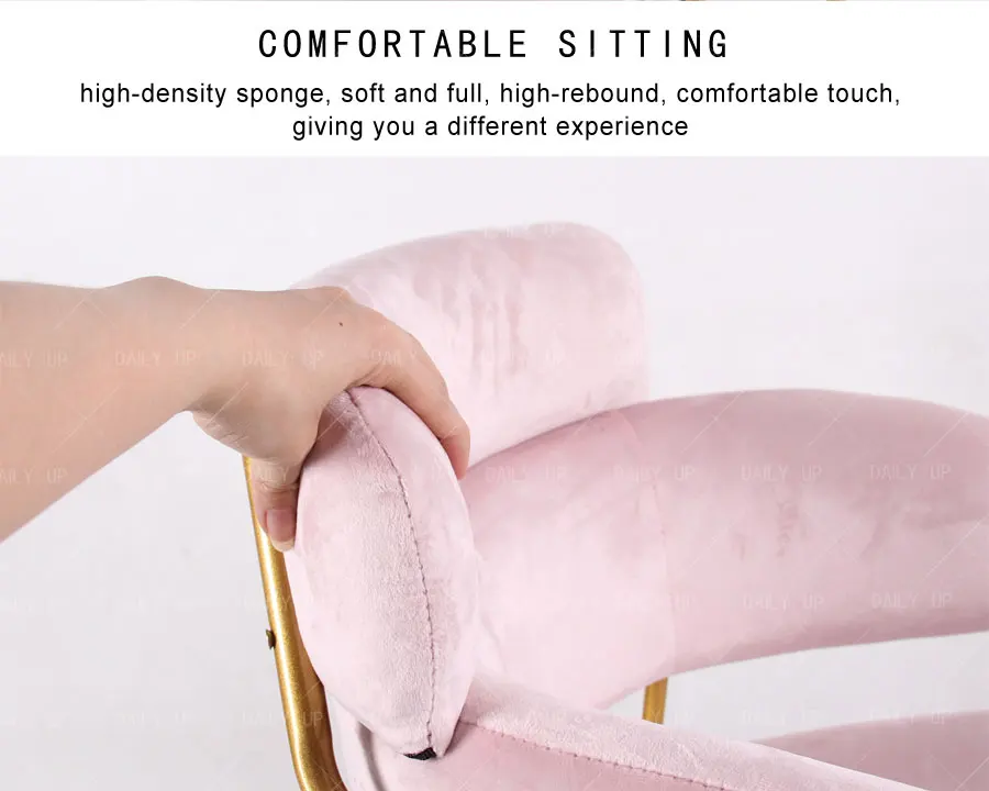 Dining room chair hotel luxury dinner chair Red velvet coffee shop chair