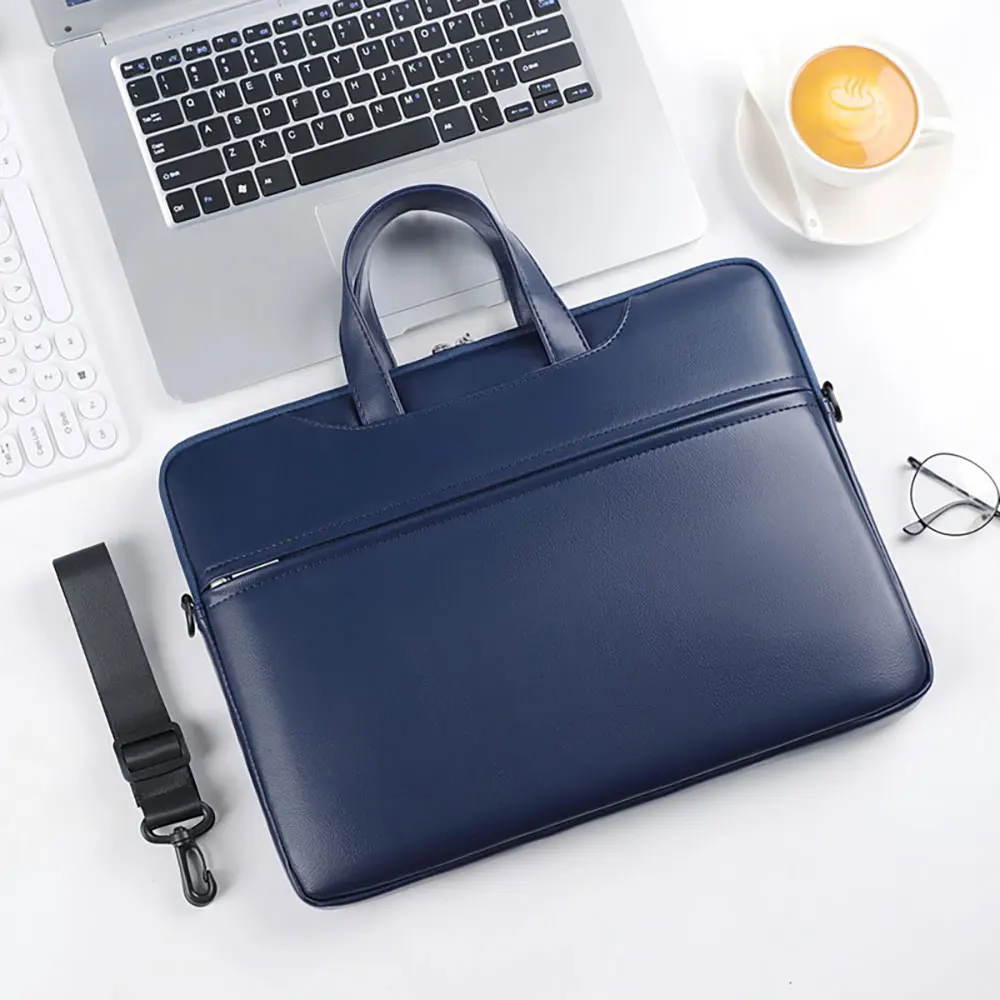 Laudtec 15.6 Inch Leather Laptop Bag Waterproof Portable Notebook Cover Lap Top Bags School Office Briefcase Custom Logo Dnb90