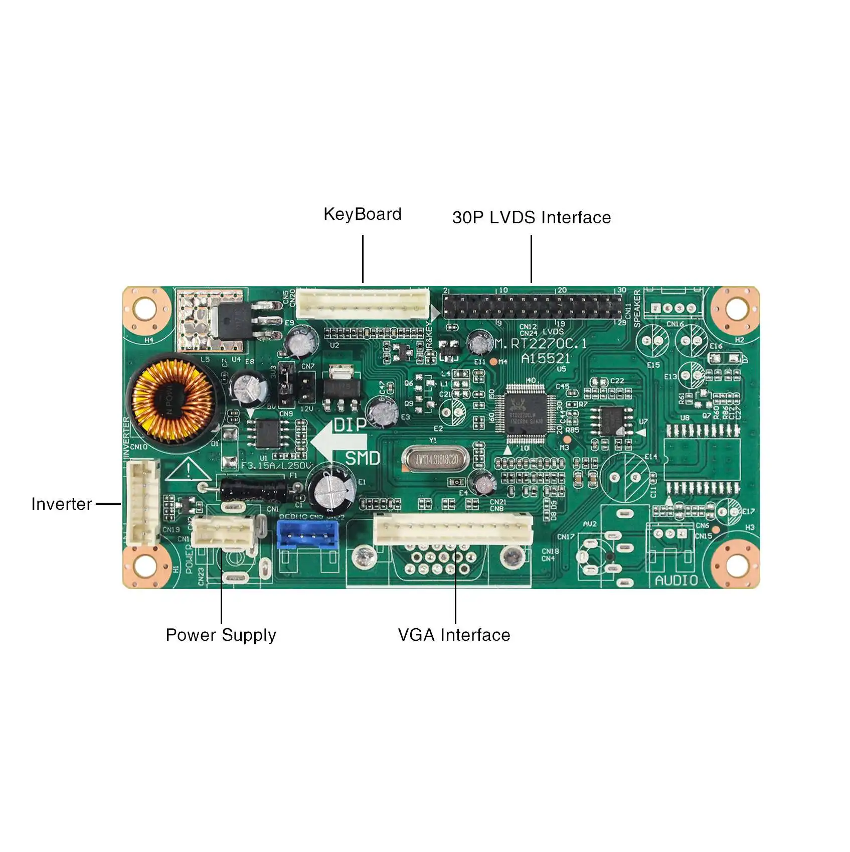 Carte Contrôleur VGA RT2270-C Pour écran LCD 10,4" 1024x768 - Compatible NL10276BC20-18