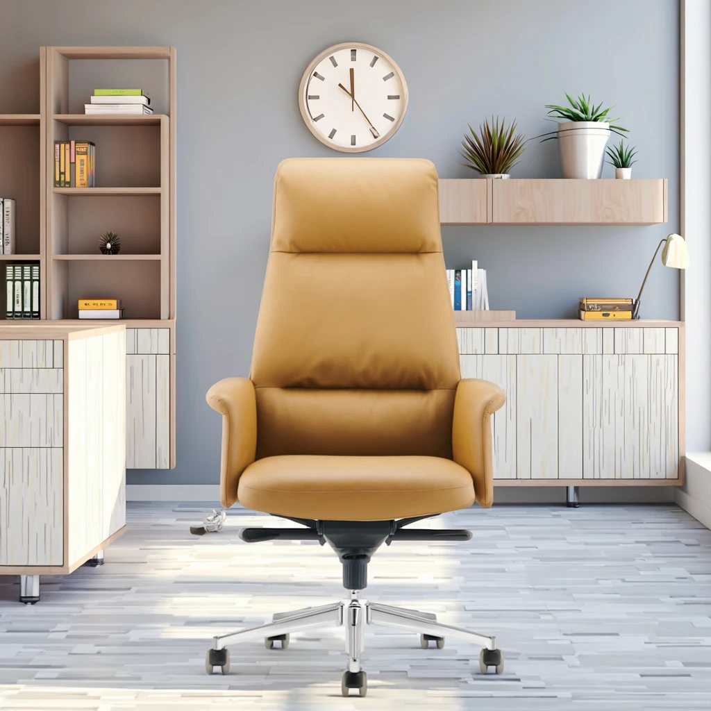 Deluxe Executive Swivel Chair Removable Back Cushion Telescopic Height Adjustment Corporate Decor 2