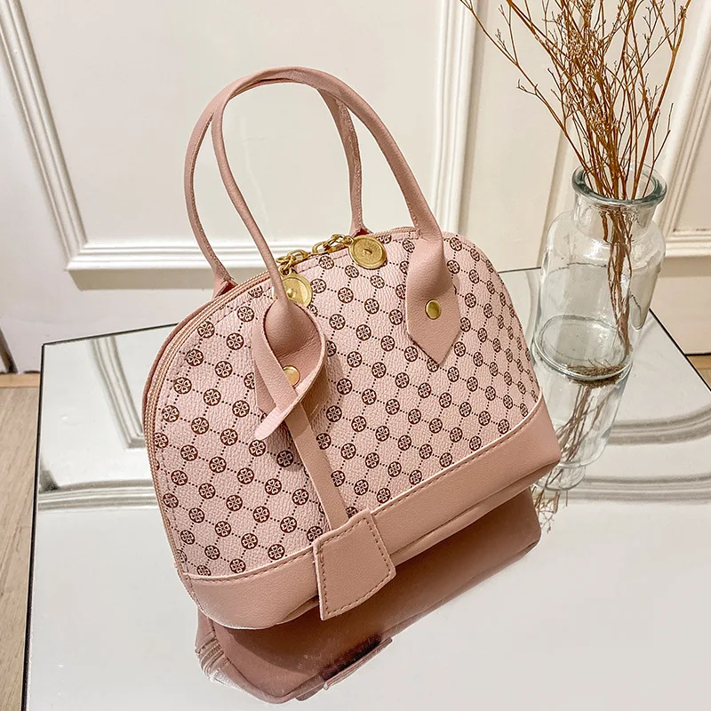 2023Contrast Color Shell Shape Shoulder Bag Ladies Messenger Crossbody Bags With Double Zippers Small Women Handbag Tote Bags