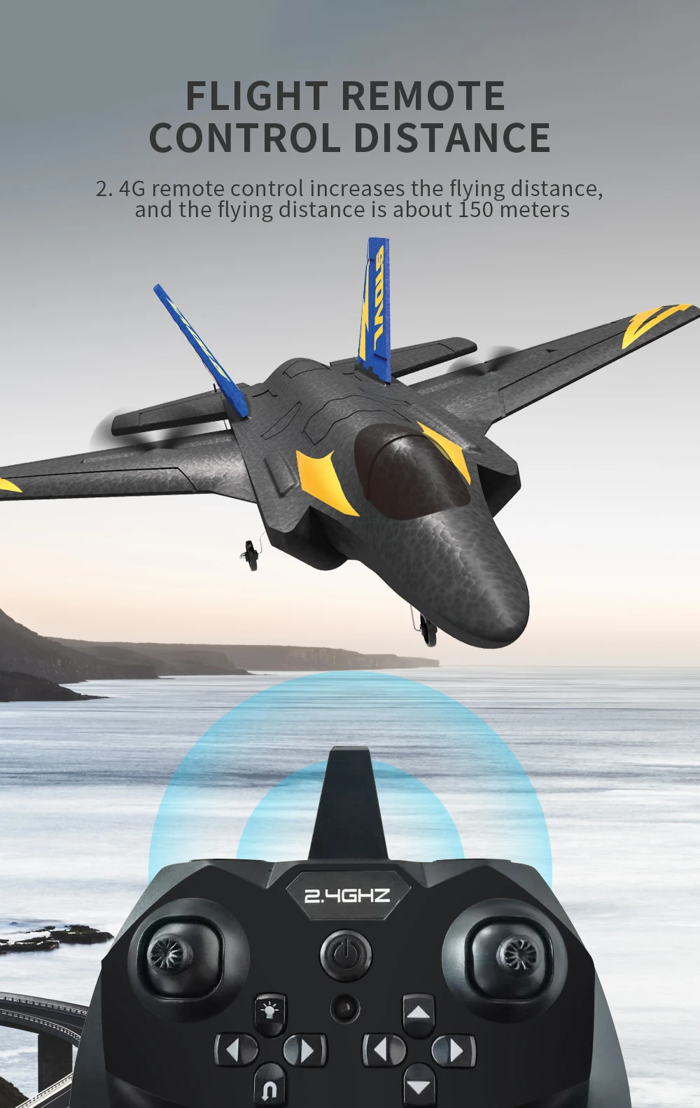 2023 New HOSHI KF605 Glider F35 F-35 Simulation Airplane EDF Jet EPO RC Airplane Scale Modern Fighter Model Hobby Plane Aircraft