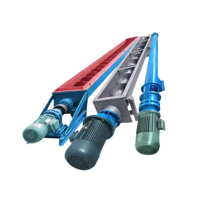 Processing U-shaped Tube Screw Conveyor Stainless Steel Blade Hanging Bearing Shaftless and Shaft Screw Conveyor