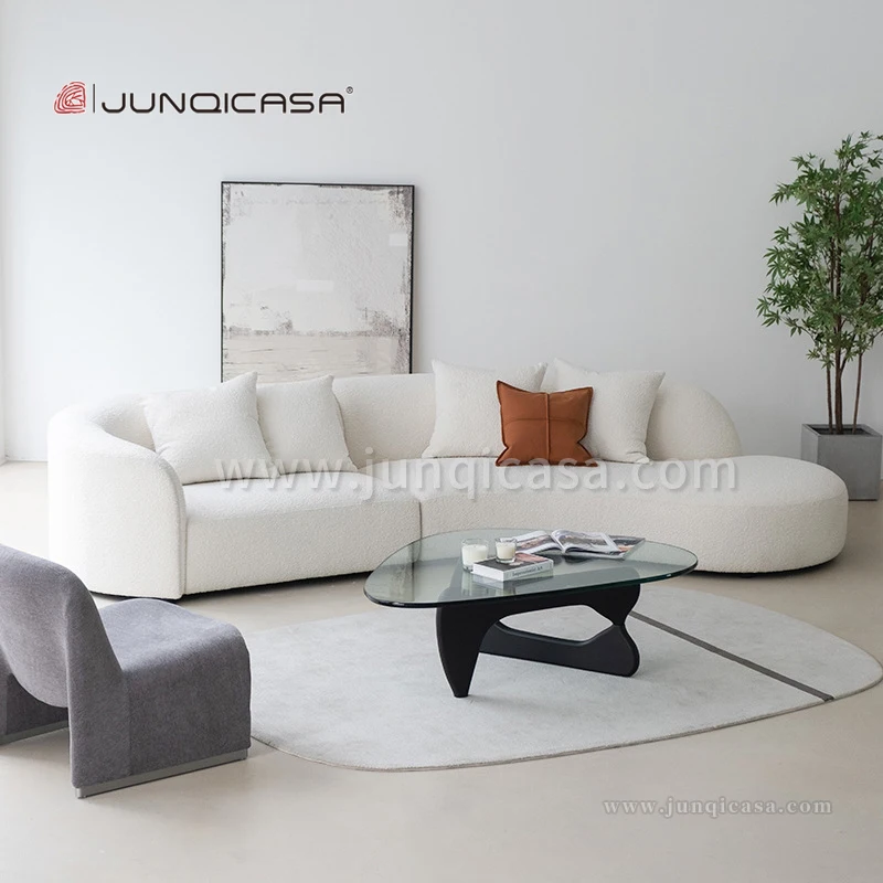 Modern Modular Sectional Sofa Counter Home Luxurious White Curved Velvet Fabric Sofa Bed Lounge Office Waiting Couch