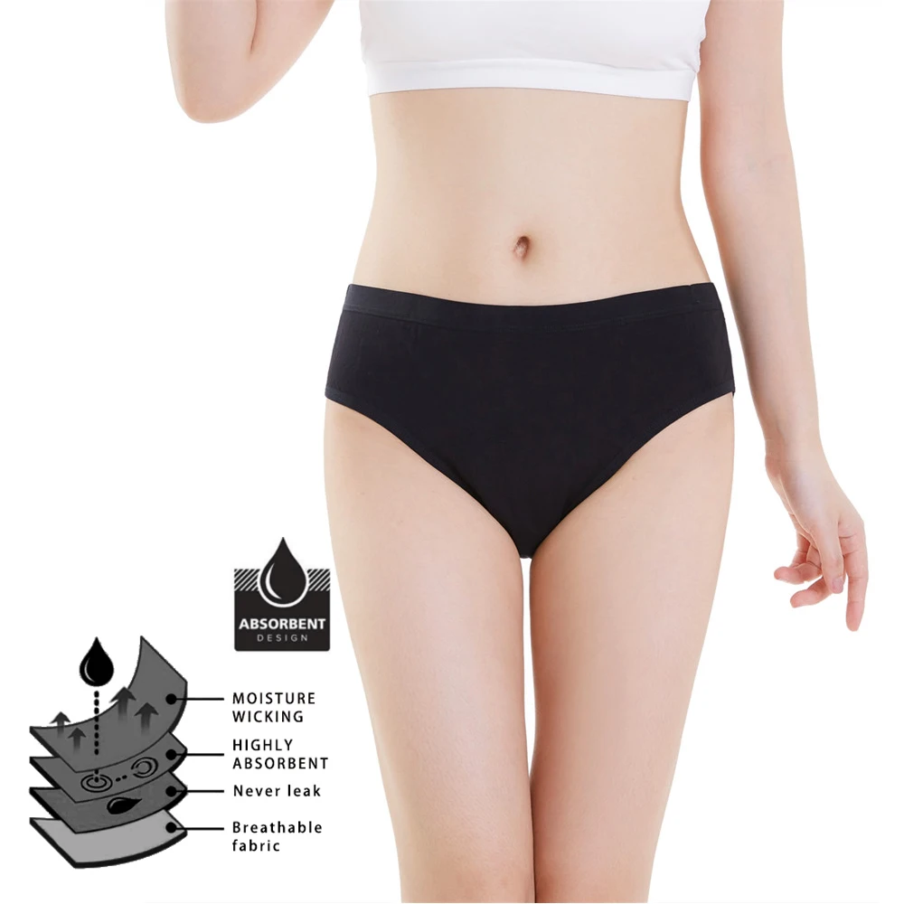 Menstrual Panties For Periods Plus Size S-6xl Underwear Women 4-layer  Hysiological Pants Leak Proof Fast Absorbent Brief
