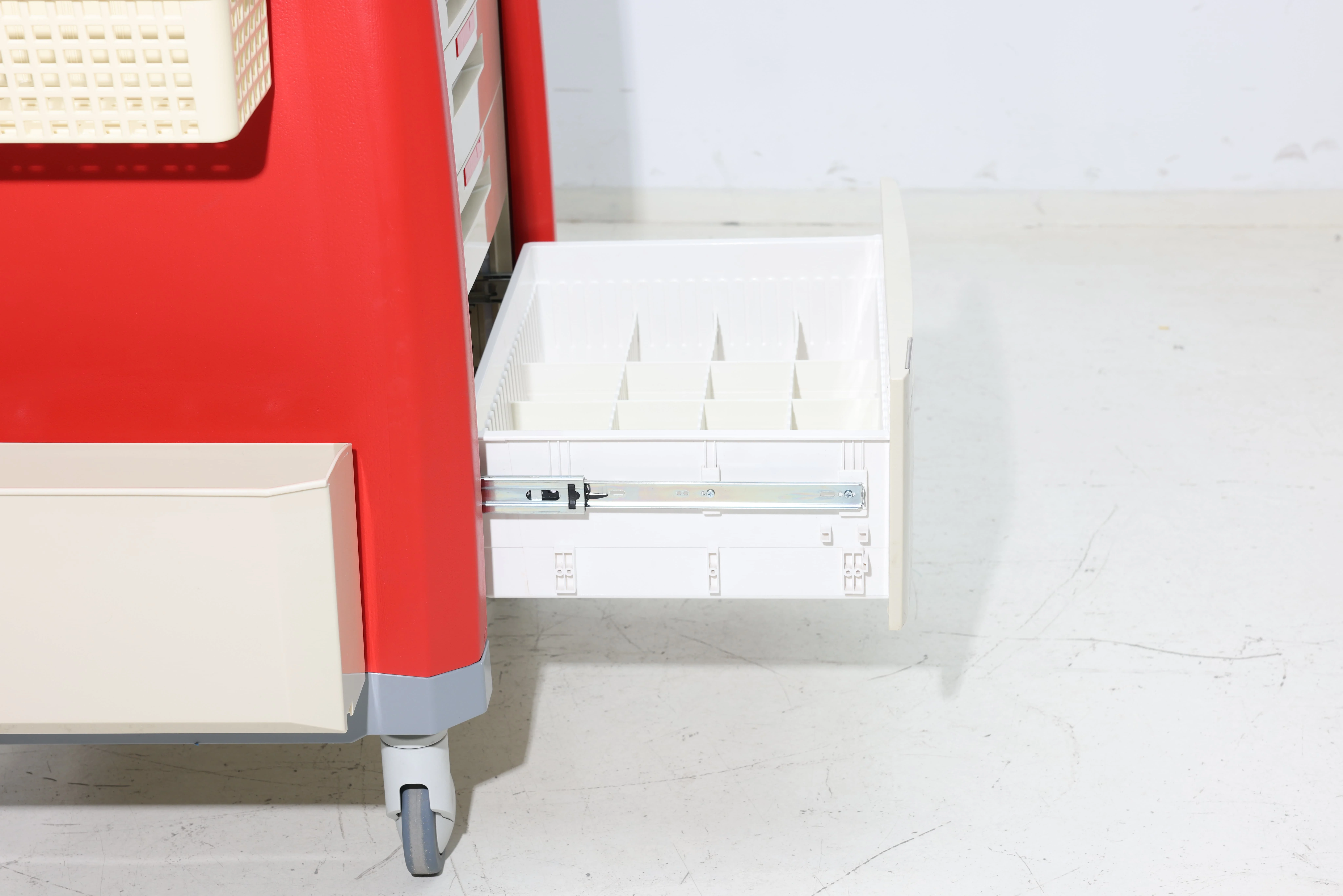 EMS Crash Trolley CPR Board ABS Dual-Waste System Oxygen Holder Hidden Power Outlets 50 Emergency Lock Tags Hospital Hotel 6