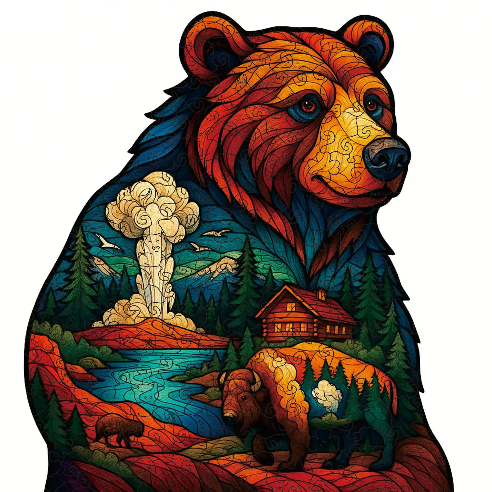 3D drewniane układanki Bear dla dorosłych: producent układanek na zlecenie OEM/ODM, gry logiczne