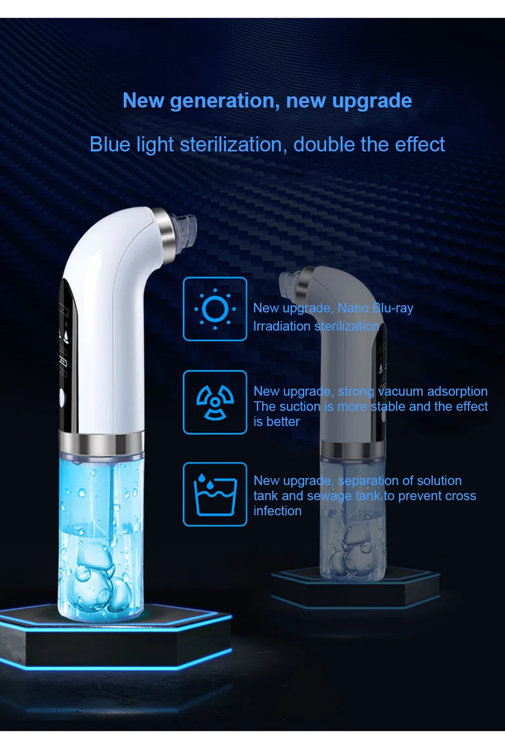 Water Circulation with Small Bubbles Facial Blackhead Remover Pore Vacuum Cleaner  Beauty Instrument Bubble Beauty Instrument