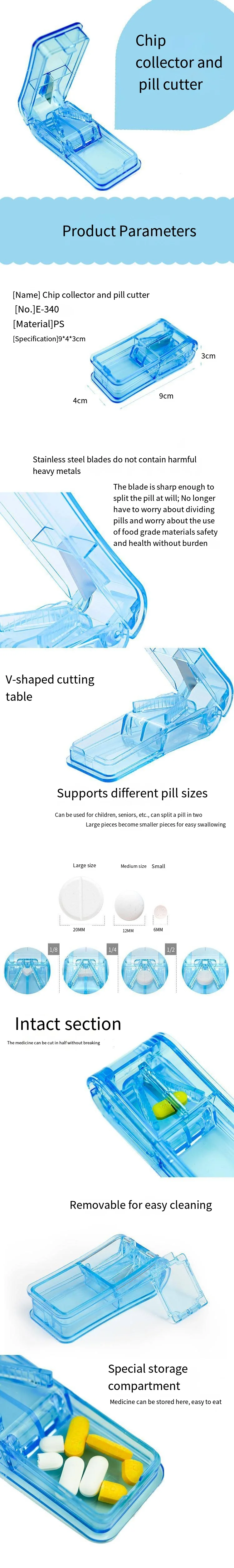 Pill PS Medicine cutting device Medicine cutting device 2-in-1 Travel with convenient medicine cutting device storage box supplier