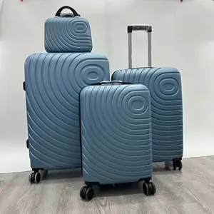 custom logo New Universal Wheel Three-Piece Suitcase Set Large-Capacity Neoprene Waterproof Anti-Theft Luggage Combination Lock for Leisure