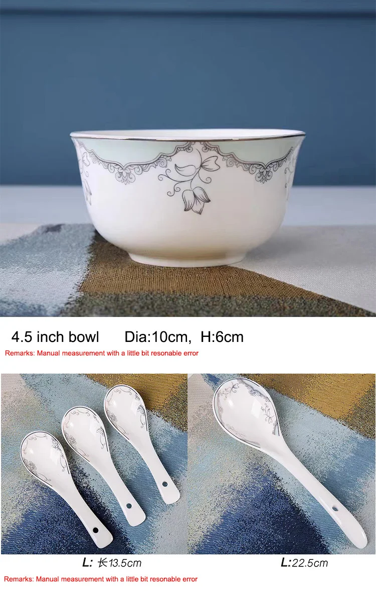 Luxury Porcelain Bone China Dinnerware Set With Golden Edge Food Grade ...