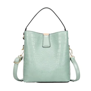 2026 New Vintage Custom Design PU Leather Handbags for Women Summer Shoulder Bucket Bag Trendy Ladies Style Messenger Bag