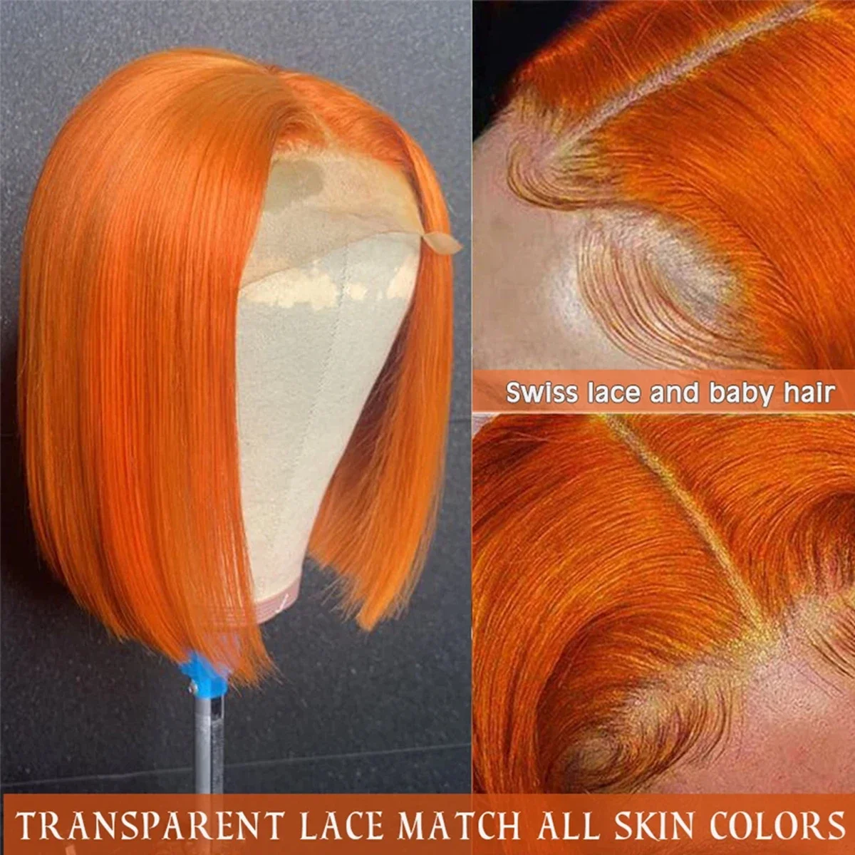 Peluca bob de pelo humano borgoña lace front sin pegamento_voghion.com