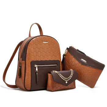 Most Popular Portable Female Korean Knit Sport Backpack PU Lady Bag with Zipper Closure for Men and Women for Travel Summer