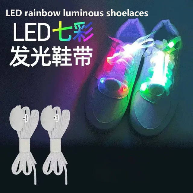 New LED lights  nylon luminous shoelaces colorful charm  flashing and dazzling  night running  jumping and dancing sparkling