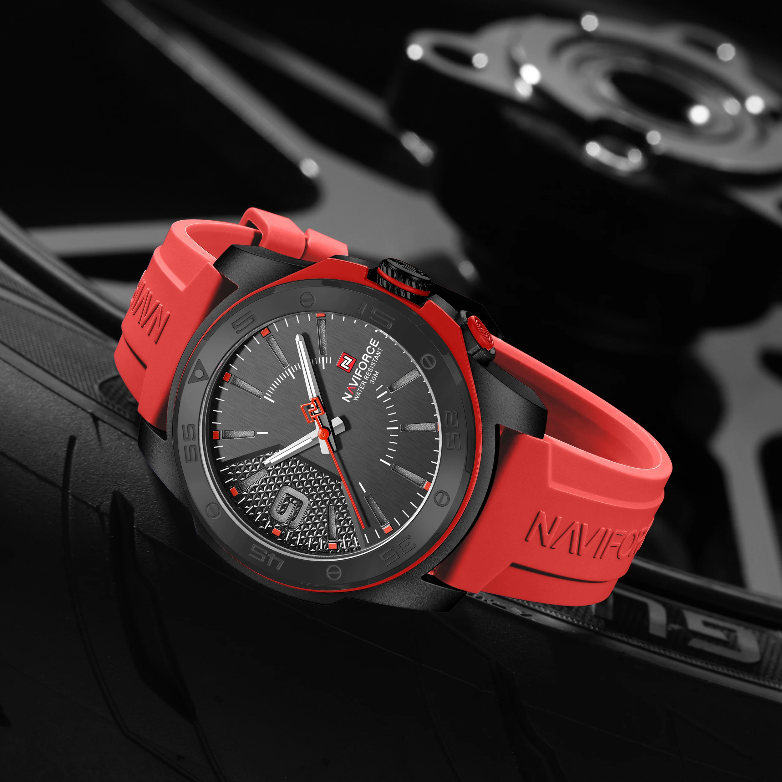 NAVIFORCE NF7112 Original Quartz Watch for Men Simple Silicone Strap 3Bar Waterproof Luminous Watches