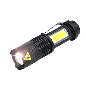 Mini Rechargeable LED Flashlight Use XPE + COB lamp beads 100 meters lighting distance Used Flashlight for adventure, camping