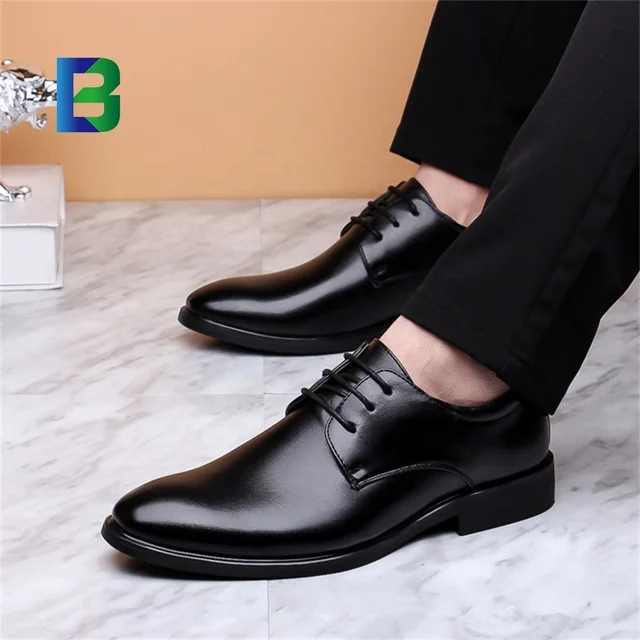 Hot sale cheap men's leather shoes large size 48 business suits British trend leather shoes