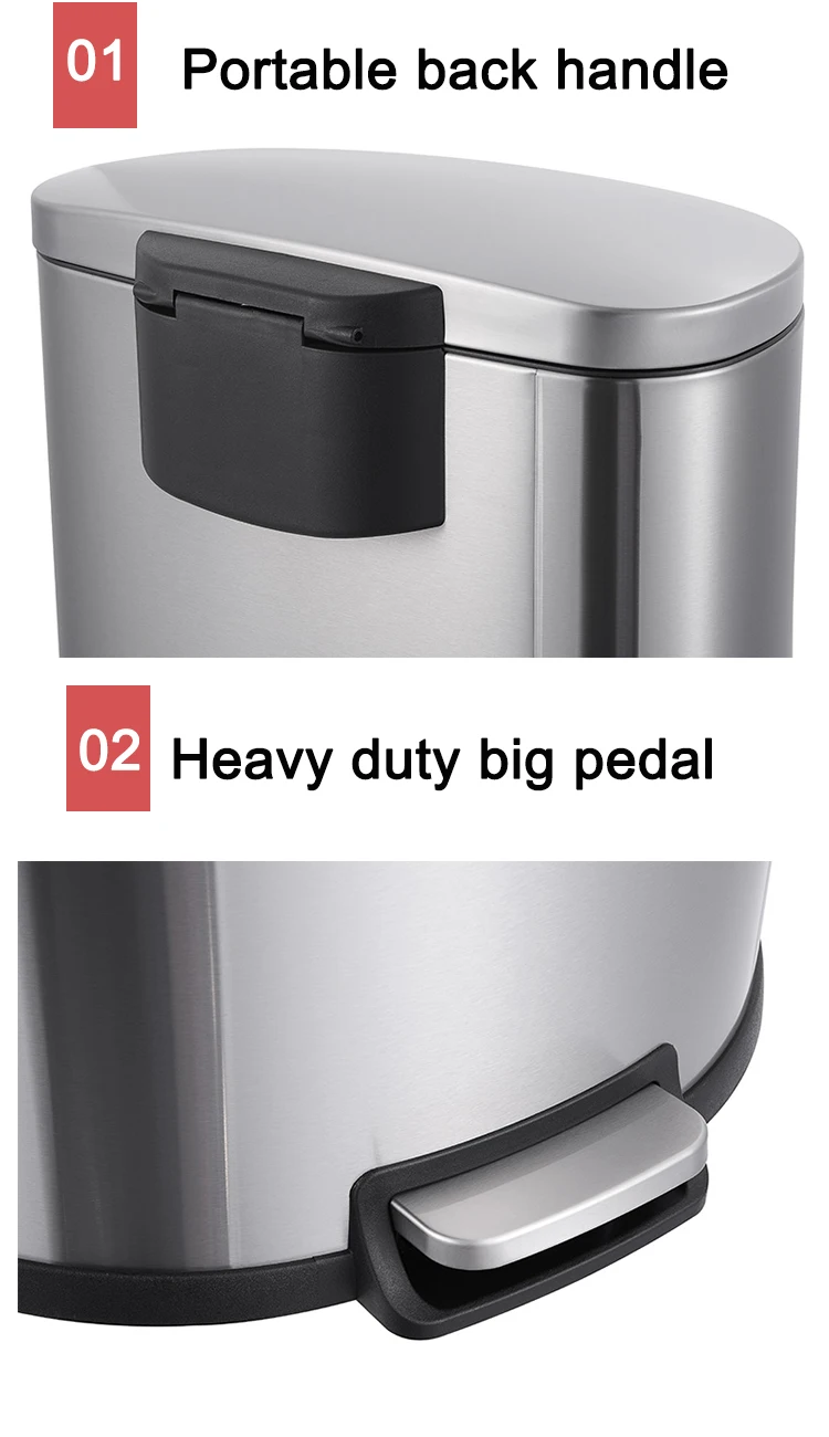 Wholesale 50l Large Capacity Kitchen Foot Pedal Garbage Bin Stainless ...