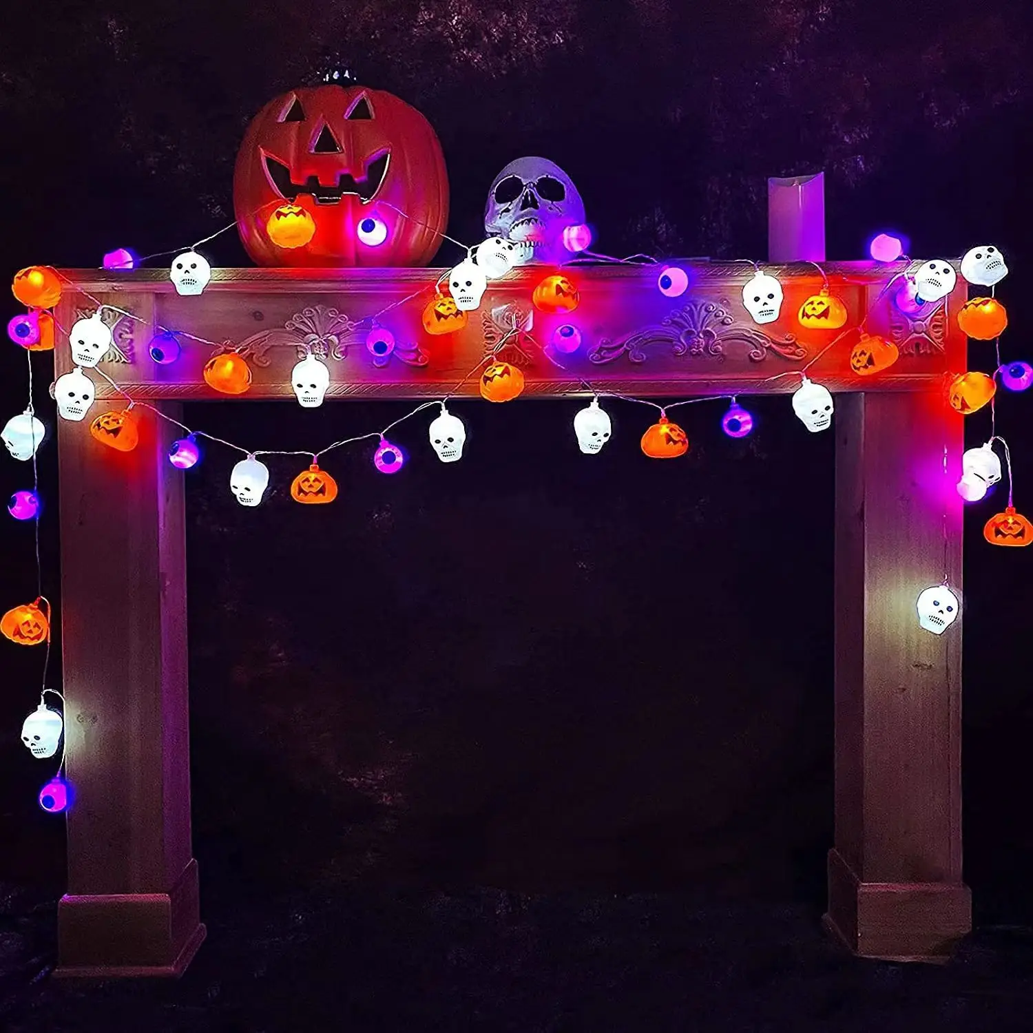 2023 Halloween Day Party Decoration 1.5m 10 Led Skeleton Ghost Pumpkin