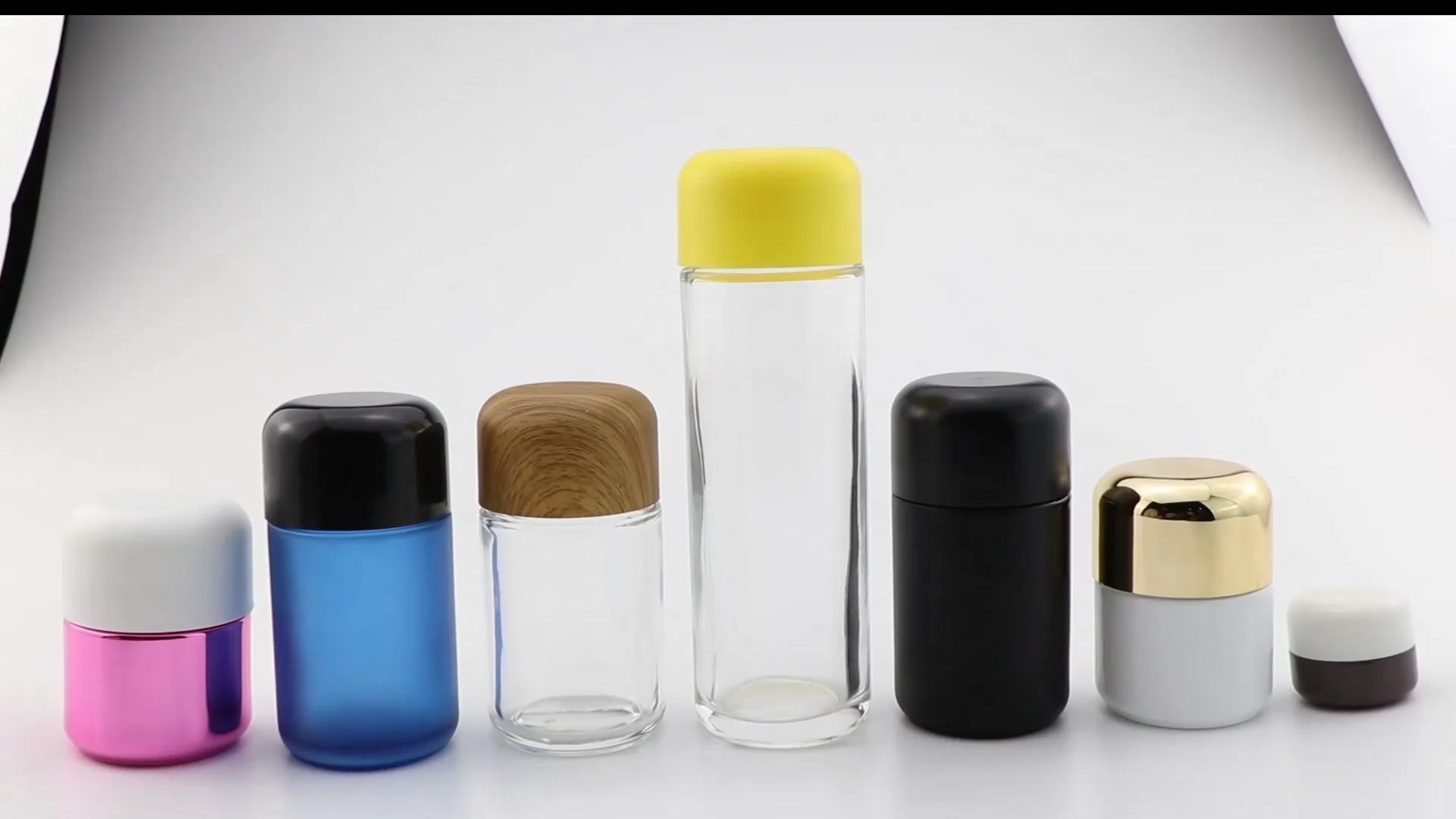 5 50 70 110 150 220ml Child Resistant Flower Glass Jar Frosted Round 3.