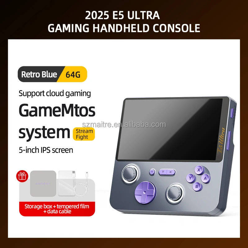 E5 Ultra Handheld Game Console - Android 14, 5 Inch Screen