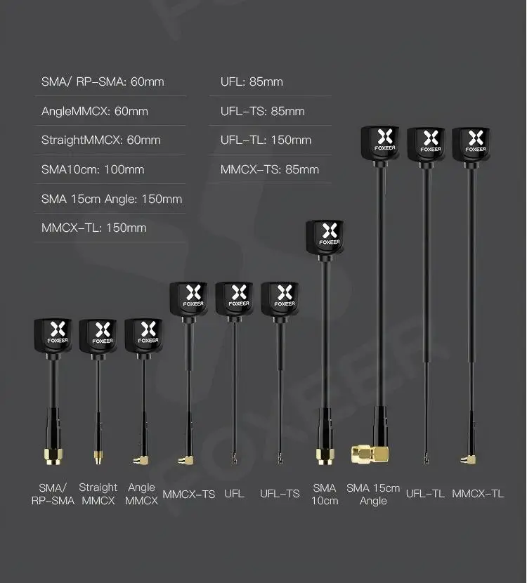 Super Mini 5.8G 2.5dBi SMA Male to Female & RP-SMA Male FPV Antenna Lollipop V4 Design for RC Drones & FPV Racing for FOXEER 6