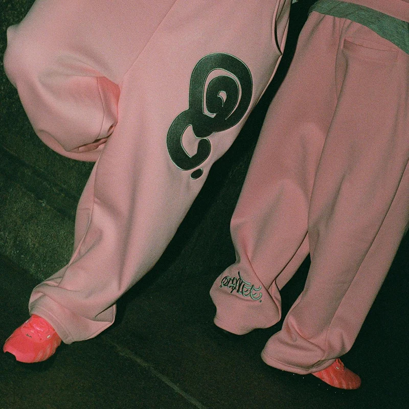 Custom French Terry Pink Oversized Hoodie and Sweatpants Set with 350grams Fabric Weight and 7 Days Sample Order Lead Time