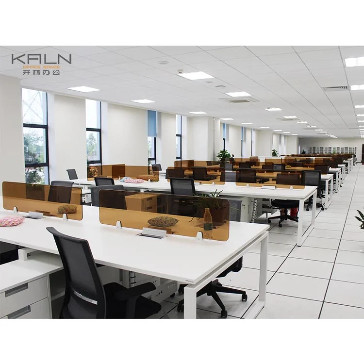 Newest Model 6 Person Cluster Workstation Computer Desk Staff Cubicle Customized  Office Laptop Table E0 Level Green Material