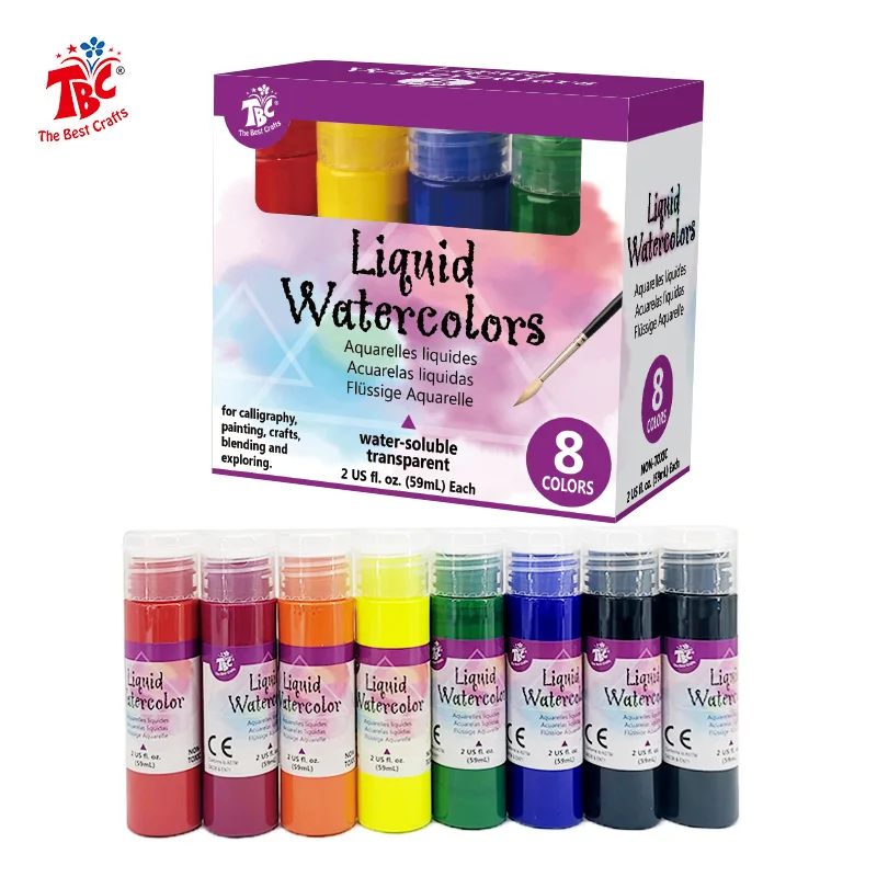 Хит продаж 8 видов цветов жидкости акварельных красок для детей 100% нетоксичные краски для лица для детей