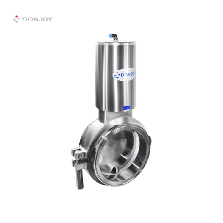 
 DONJOY pneumatic butterfly valve for powder stainless steel butterfly valve sanitary butterfly valve  
