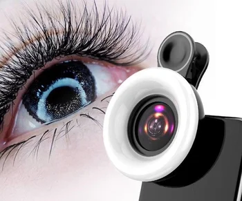 High Quality 2 In 1 Macro Lens with Light For Jewelry Eyelashes Shot