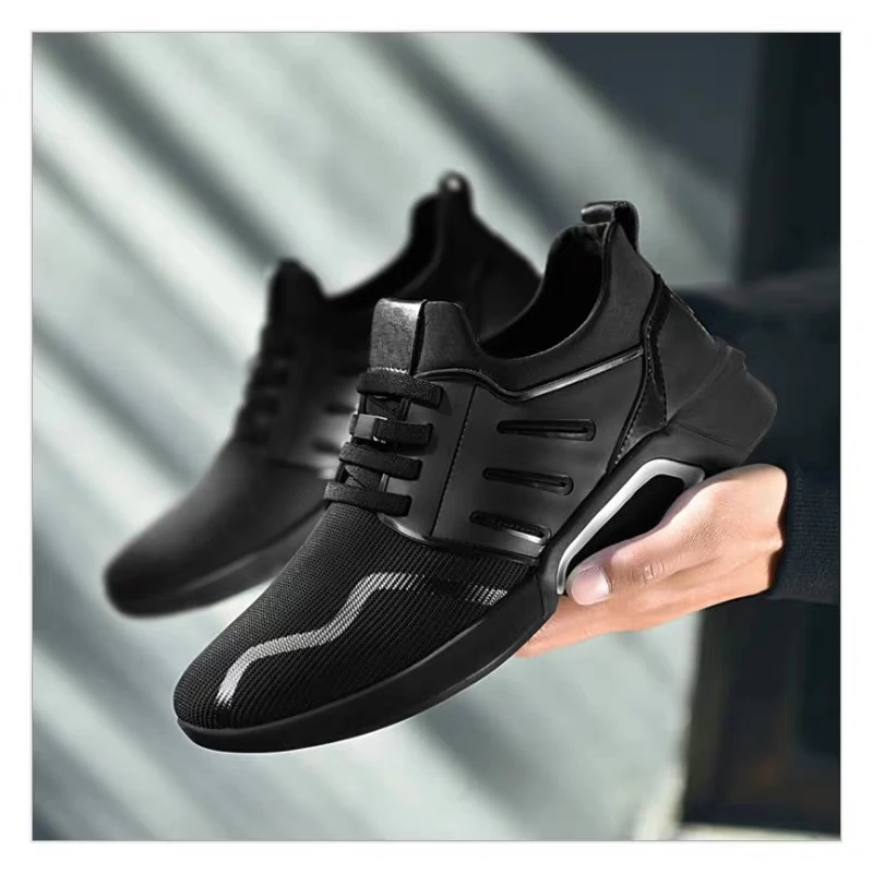 black2#Zapatillas de deporte transpirables para hombre zapatos inform 