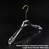 Cintre carré transparent en acrylique pour femmes, 3,6 cm