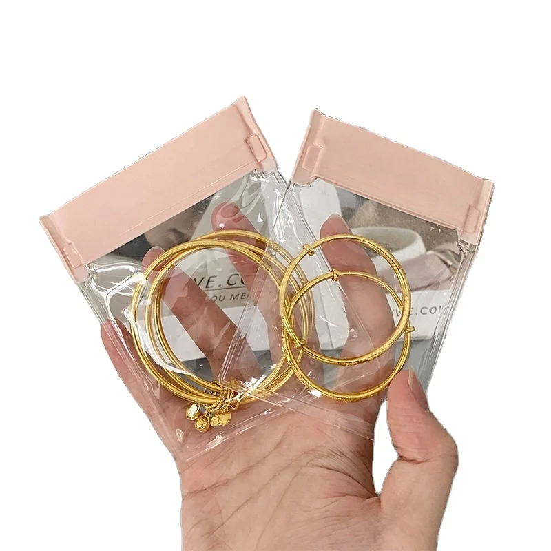 A1 Jewelry Bag Custom Logo Plastic Small Frosted Jewelry Pouch Zipper Tpu Eva Pvc Packaging Bags for Jewelry Storage Bag