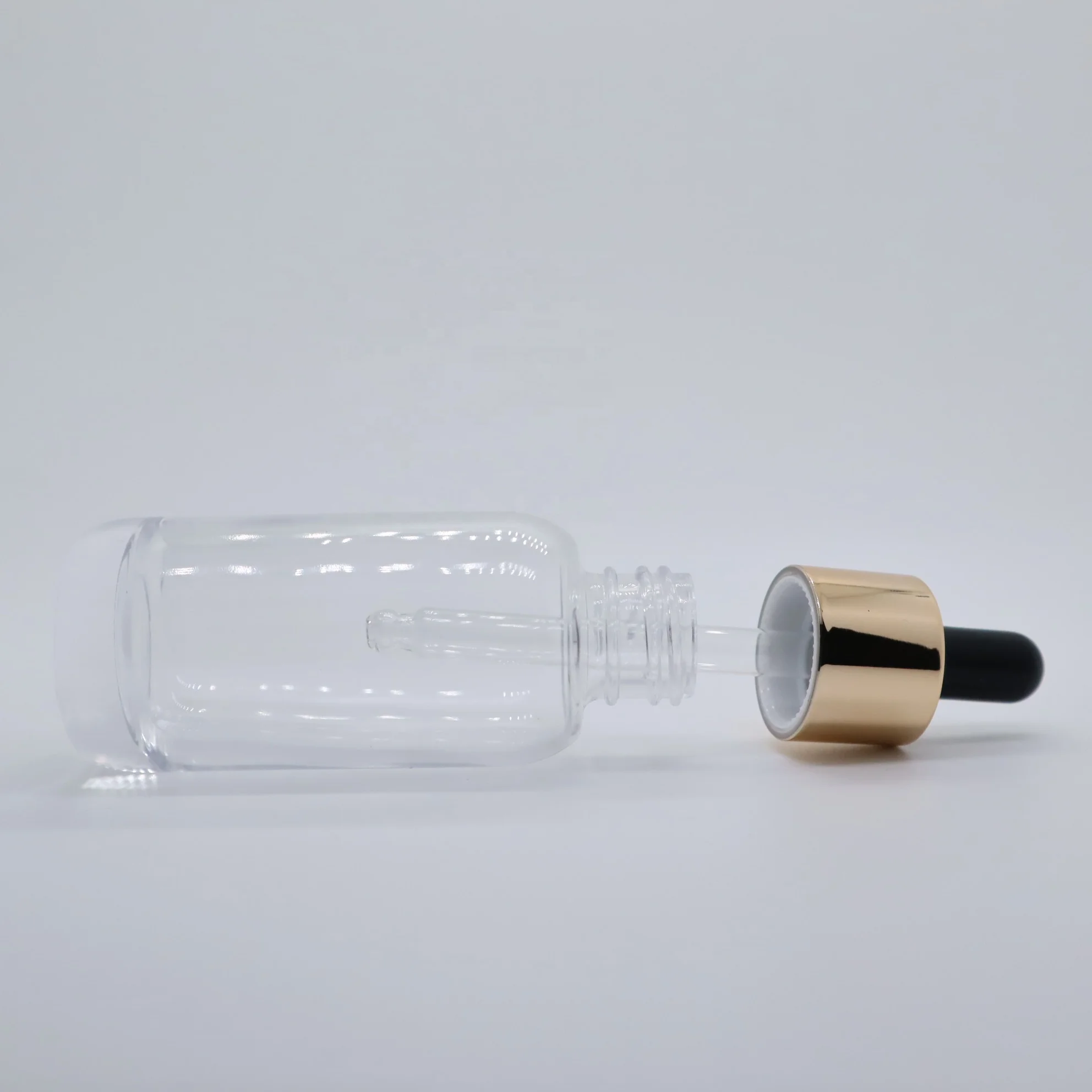 Custom Basic 40ml Clear Blue Round Glass Dropper Bottle Essential Oil Tincture Bottles 40ml Essential Oil Dropper Bottle JH Pack