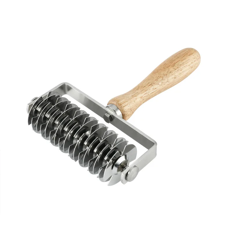 Taglierina per pizza in acciaio inossidabile Manico in legno per pasticceria, pasta, taglierina per pasta, ruota da taglio, affettatrice, utensili da forno, accessori da cucina  15